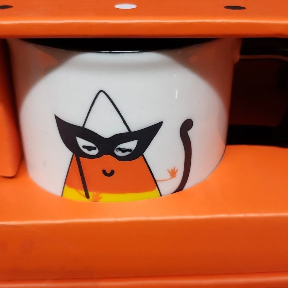 Lang NWT Halloween Espresso Set, Candy Corn in Costumes Design